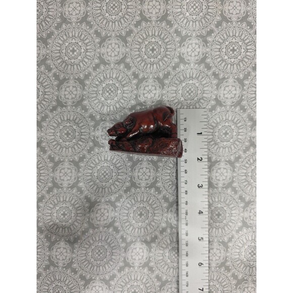 Ox, Elephant Figurine Set Dark Red Asian Zodiac‎ Statues Decor - Picture 5 of 7